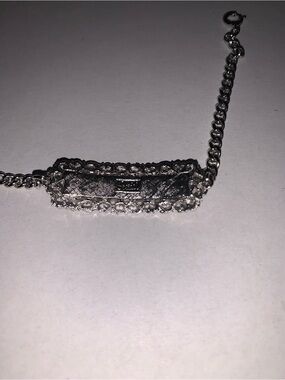 Speidel Silver Tone Decorative ID Bar Bracelet